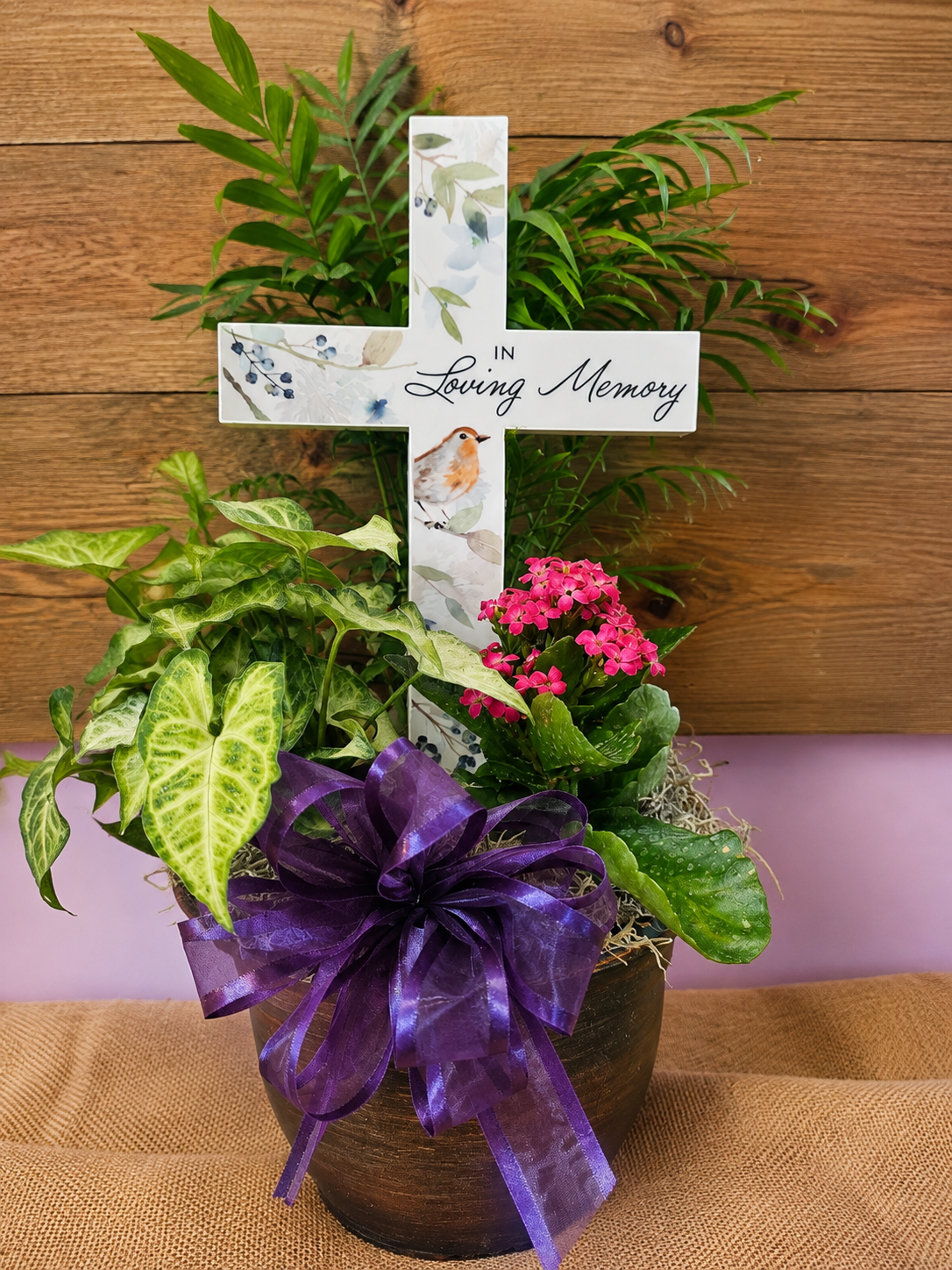In Loving Memory LED Cross Planter