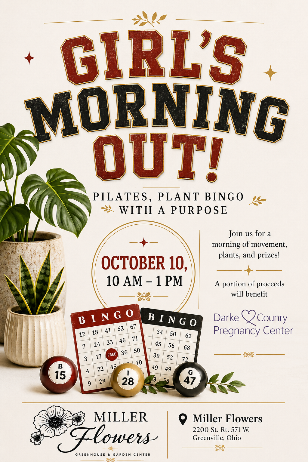 Girl's Morning Out: Plant Bingo with a Purpose & Pilates