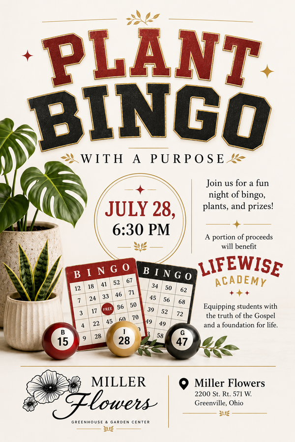 Plant Bingo With A Purpose Benefiting LifeWise Mississinewa Valley July 28th