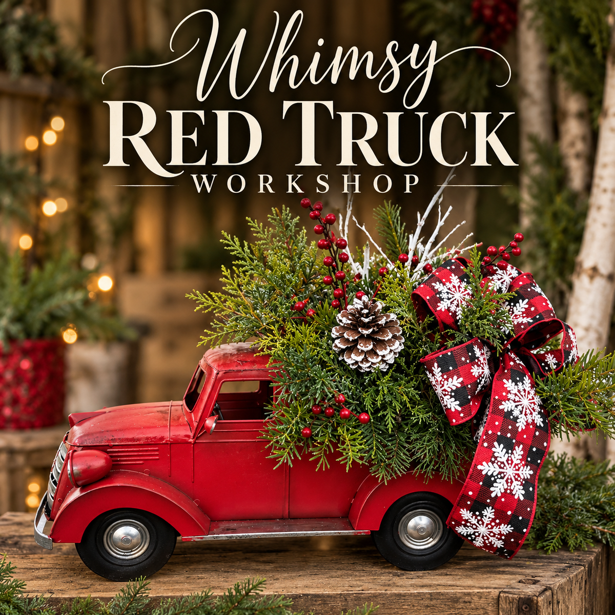 Whimsy Red Truck Planter Workshop December 9th, 6:30 PM